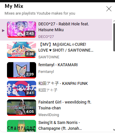 if anyones wondering how im doing rn this is my youtube mix . aka not good