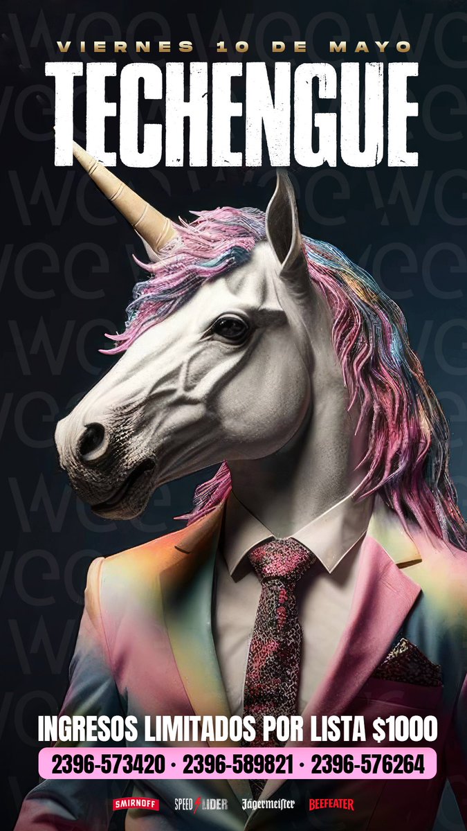 Felipignanelli9's tweet photo. A quien vemos este viernes en @weebarpehuajo 

1ra edición de TECHENGUE 
en el pueblo 🤟🏽🦄🎉 https://t.co/FiJu2ZkY4A