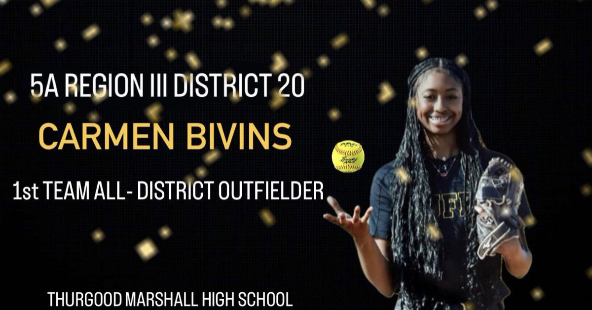 Appreciative for the recognition by the coaches within our district. Proud to represent Marshall softball 💛 #softball @Buffs_ECHS @TXSO_Softball @pvamusoftball #softballlife @Softball_Home @UHCougarSB