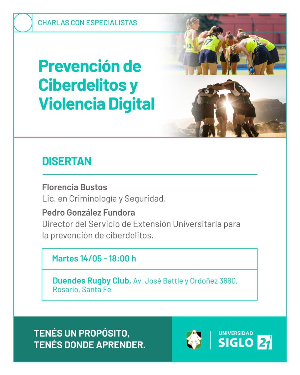 Todos invitados a la charla (Des)naturalizando violencias dentro y fuera de la cancha. 💪
•
Los esperamos el martes 14/05 a las 18.00 hs en el club!
•
#SomosDuendes 💚🖤👻
#UnaManeraDeJugar 🏉🏑
#UnaManeraDeVivir 🔥
