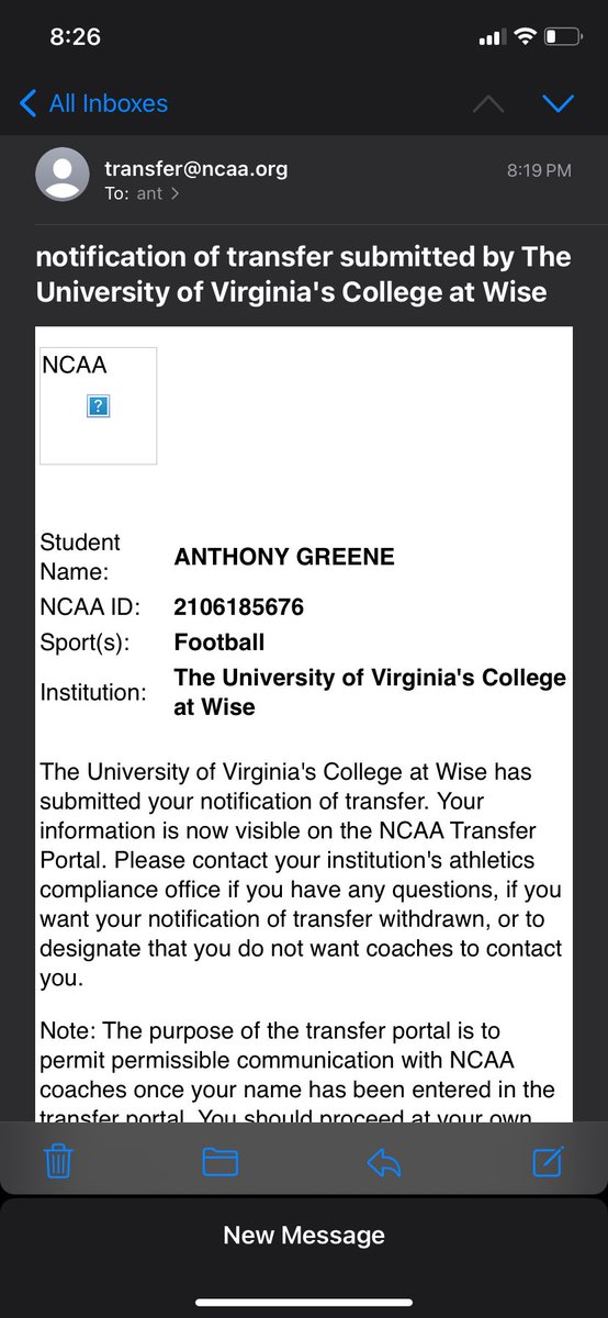 i have officially entered my name into the transfer portal , thank you UVA-Wise!!!

still have 4 years of eligibility left!