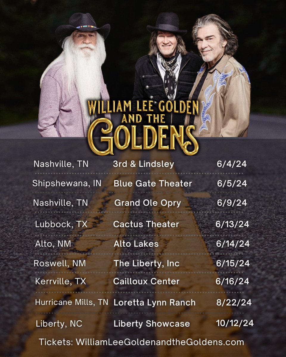 We’re excited to bring you more Hillbilly Highway tour dates! Get your tickets today at WilliamLeeGoldenandtheGoldens.com #tourlife #countrymusic #gospelmusic #rockmusic #tourdates