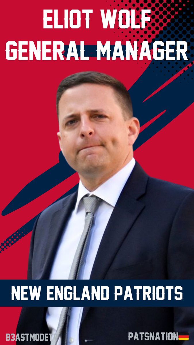 It will most likely come down to the @Patriots naming Eliot Wolf as the new General Manager of the #NewEnglandPatriots. 

#rtlnfl #NFL #Patriots #PatriotsFootball @AdamSchefter @RapSheet @patscap #AmericanFootball #GeneralManager #PatriotsBloodline #ENDZN #Community