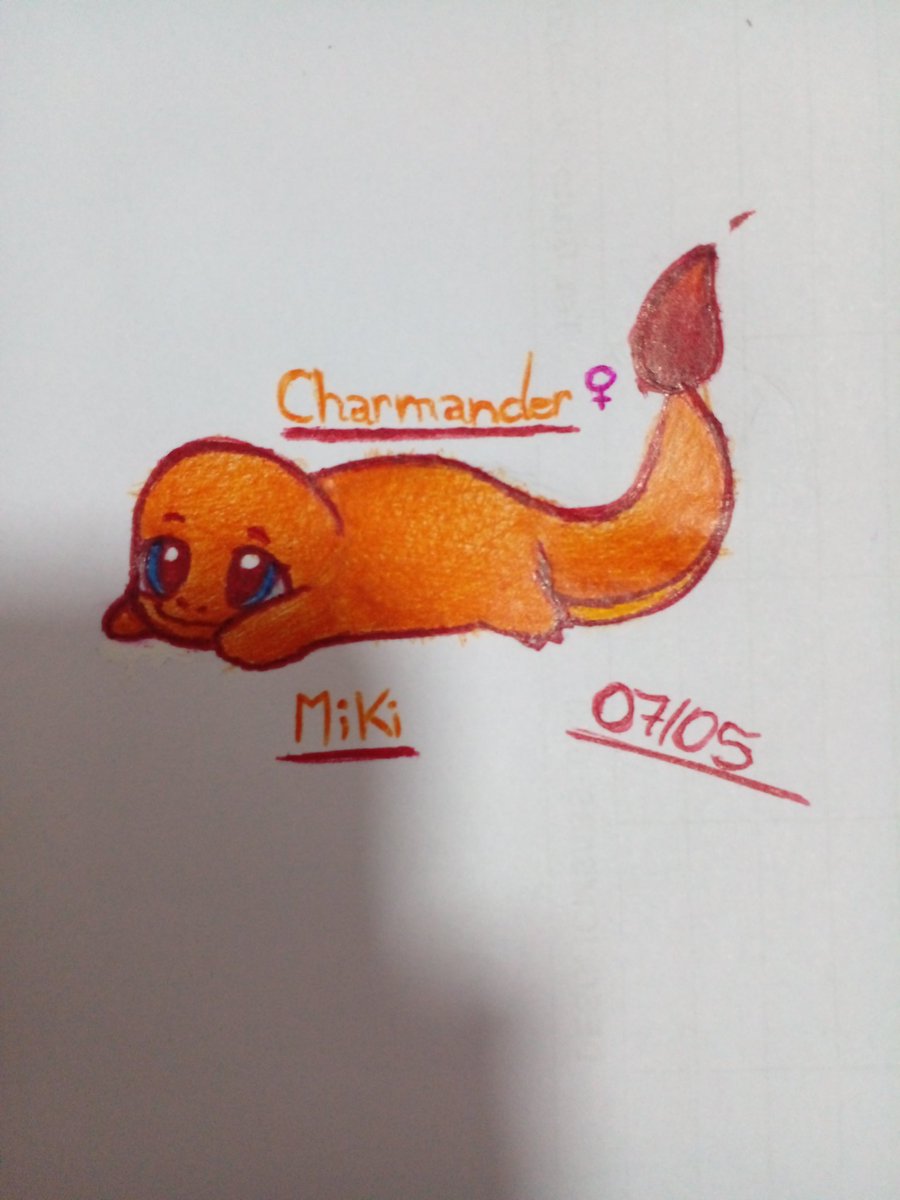 since I have a Charmander plush...

WHY NOT DRAW CHARMANDER MIKI?

:)
