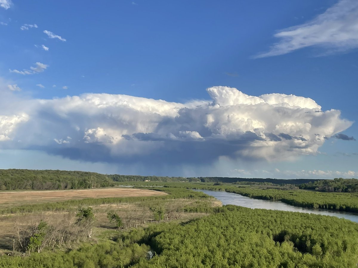 There are two things in this photo. I love seeing. Cool photogenic thundershowers with some nice landscape and water finally back in the Des Moines River Valley.