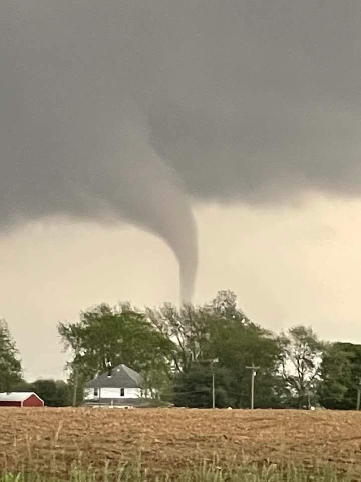 TORNADO PICS: This tornado on the ground was taken from W. State Road 254 just east of Milroy in Rush County. #INwx @FOX59 @CBS4Indy @NWSIndianapolis 📸: John Carter