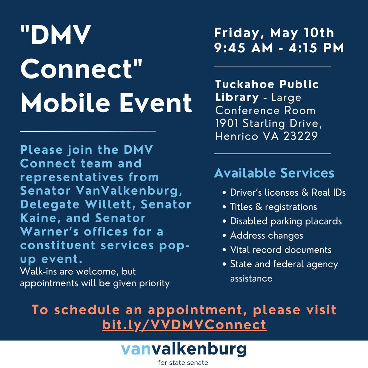 You can get a Real ID at our @VirginiaDMV constituent event on Friday.