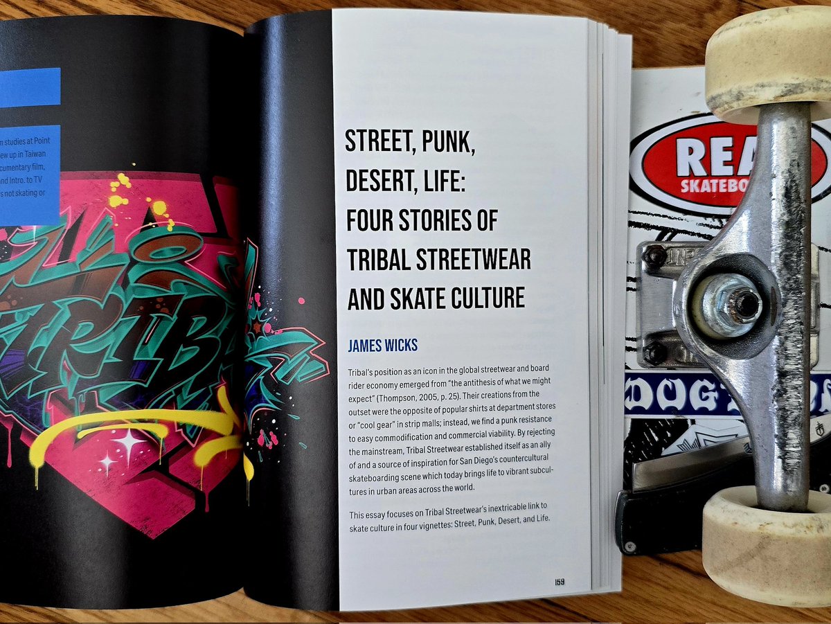 Psyched & grateful to share my most recent publication: an article on #skating & #punk in #SanDiego & most importantly 🔥#tribalstreetwear🔥 thanks to @Daichendt @bobbytribal @IntellectBooks & alongside writers I admire so much such as @jeffreyianross & more!!🙏🤙