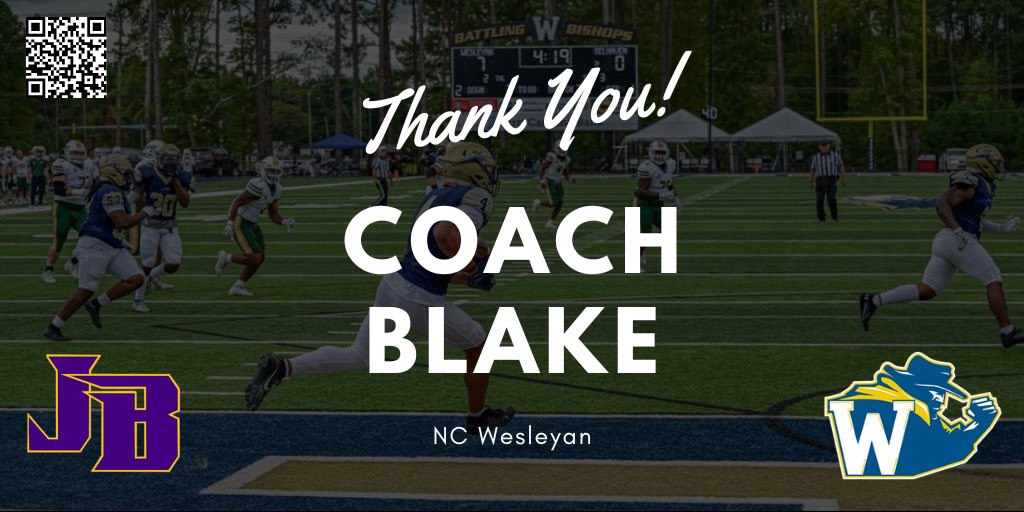 We’d like to thank @Aeonblake12 from @NCWesleyanFB for stopping by today to check out some of our student-athletes‼️ #NextLevelBucs 😈