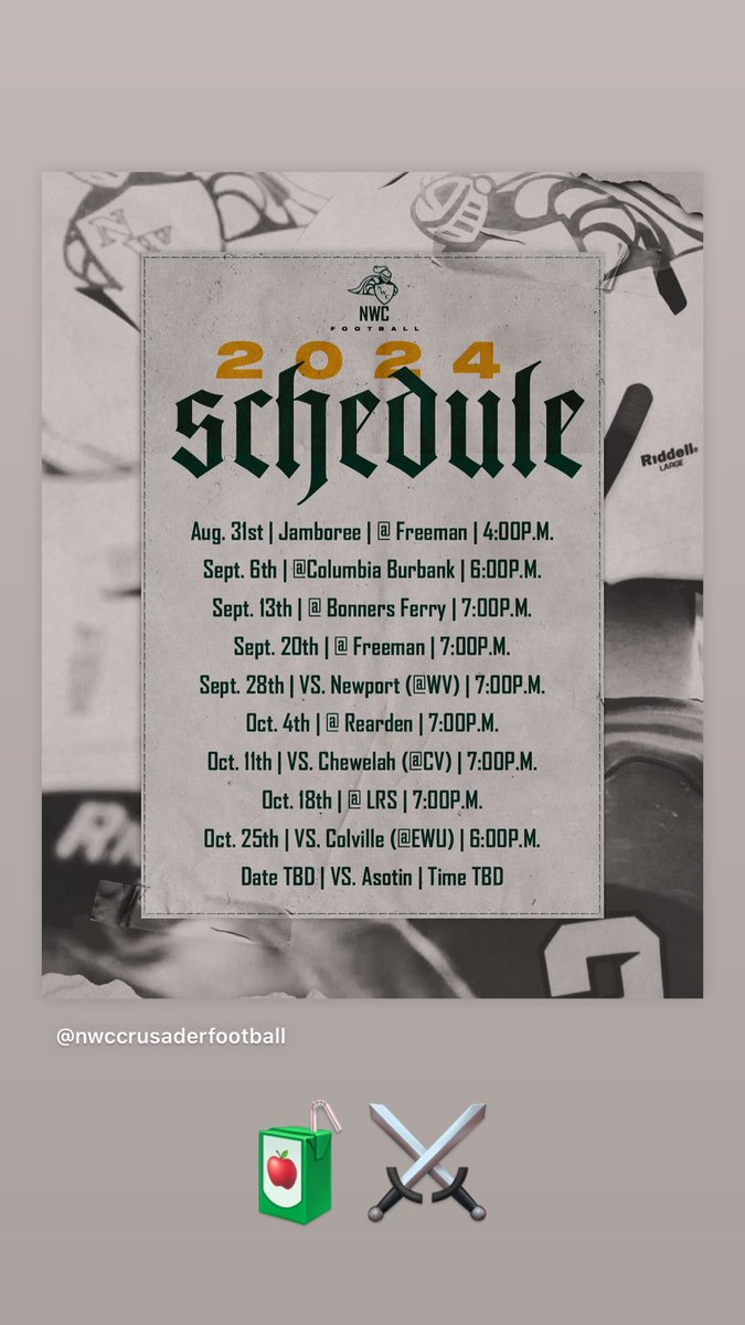 2024 CRUSADER SCHEDULE 🧃⚔️ #SENDME #FAMILY