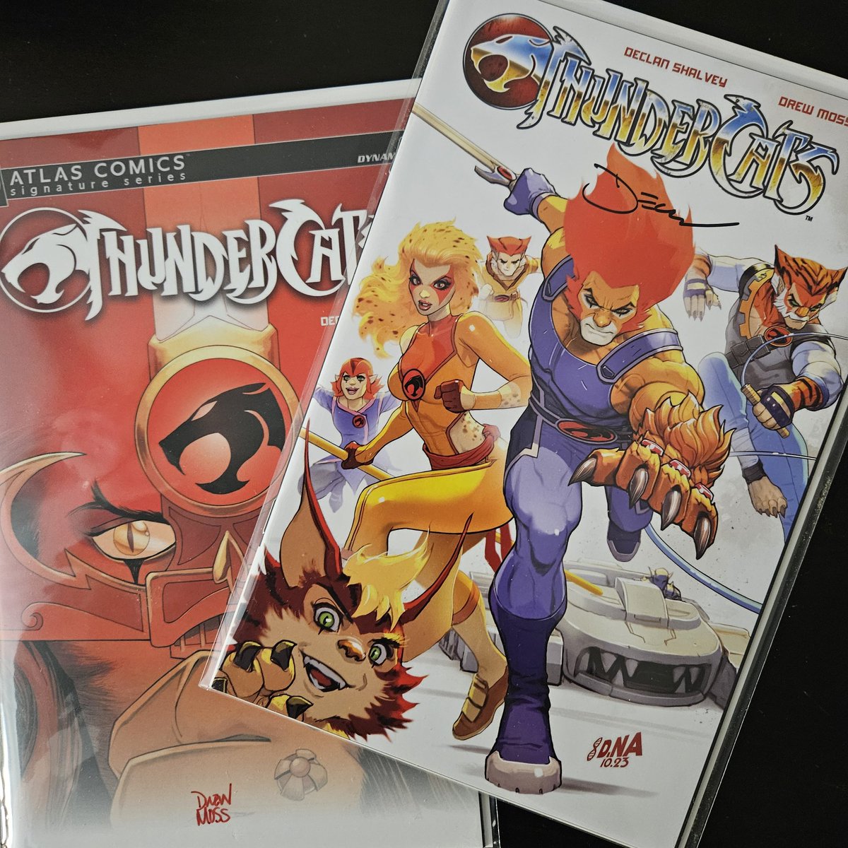 Shout out to @declanshalvey & @drew_moss and the @DynamiteComics family for hooking me up with these! My heart is overflowing with the power of Thundera 😍😍😍😍