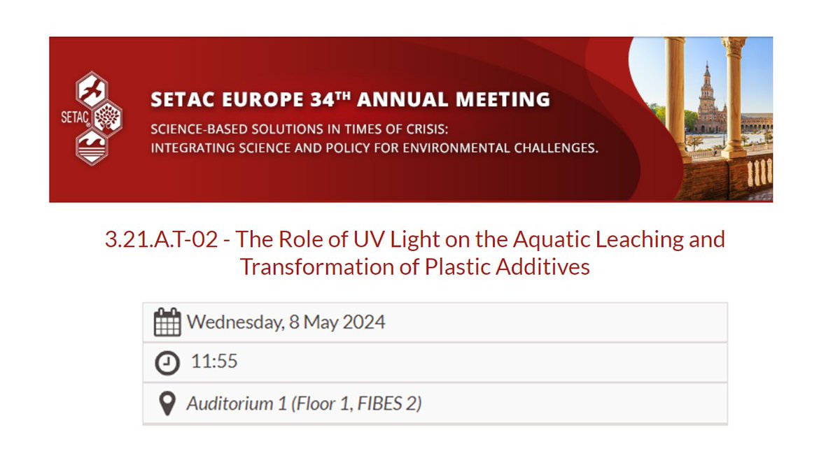 Coming up at #SETACSeville: My talk on my current work in the P-LEACH Project (ufz.de/p-leach/ ). Hope to see many of you there! Here are the details: