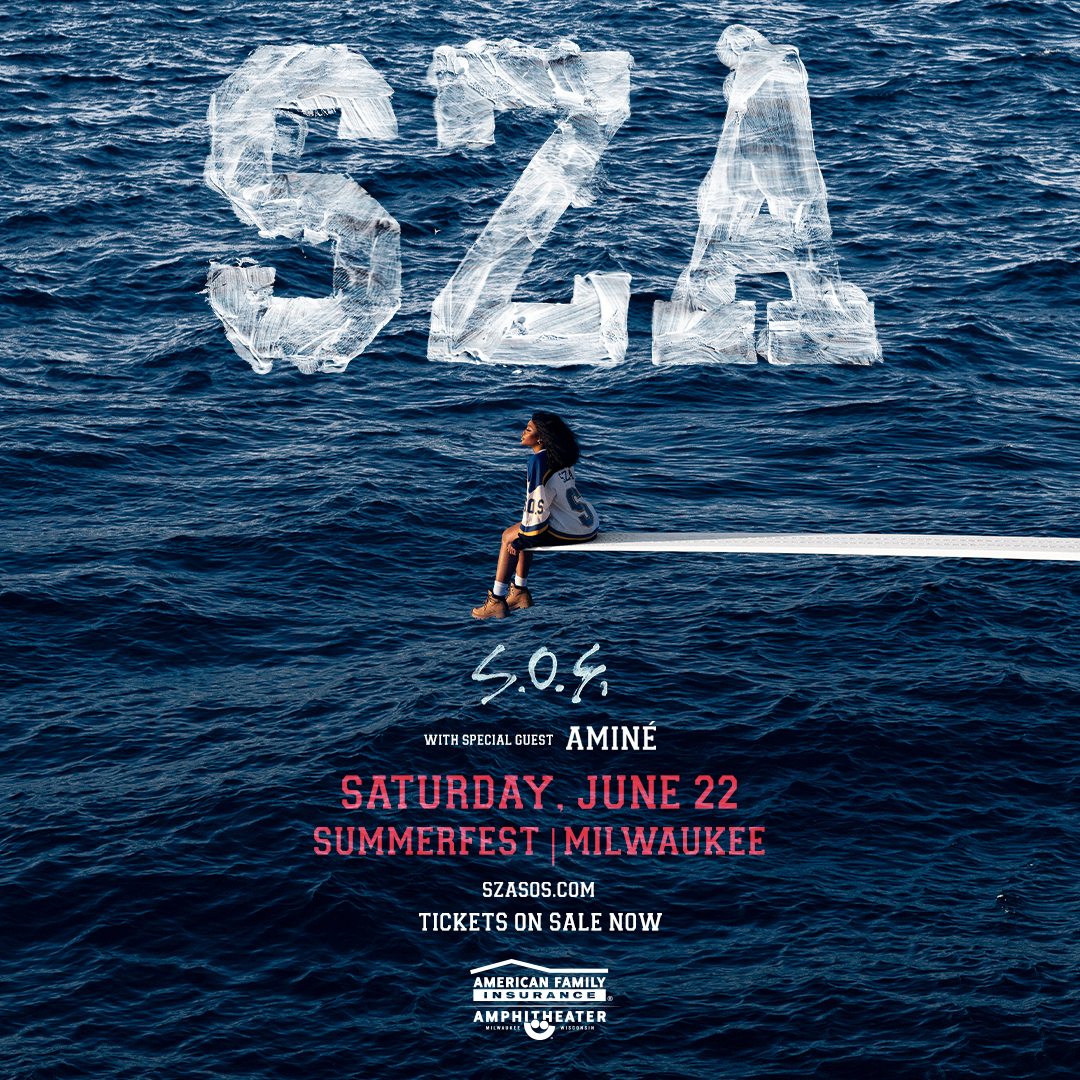 SOS means Save Our Seat! Be sure to save yours at the @amfamamp during Summerfest on June 22 for @sza with @heyamine now! 😍 Tickets available here: ticketmaster.com/sza-sos-milwau…