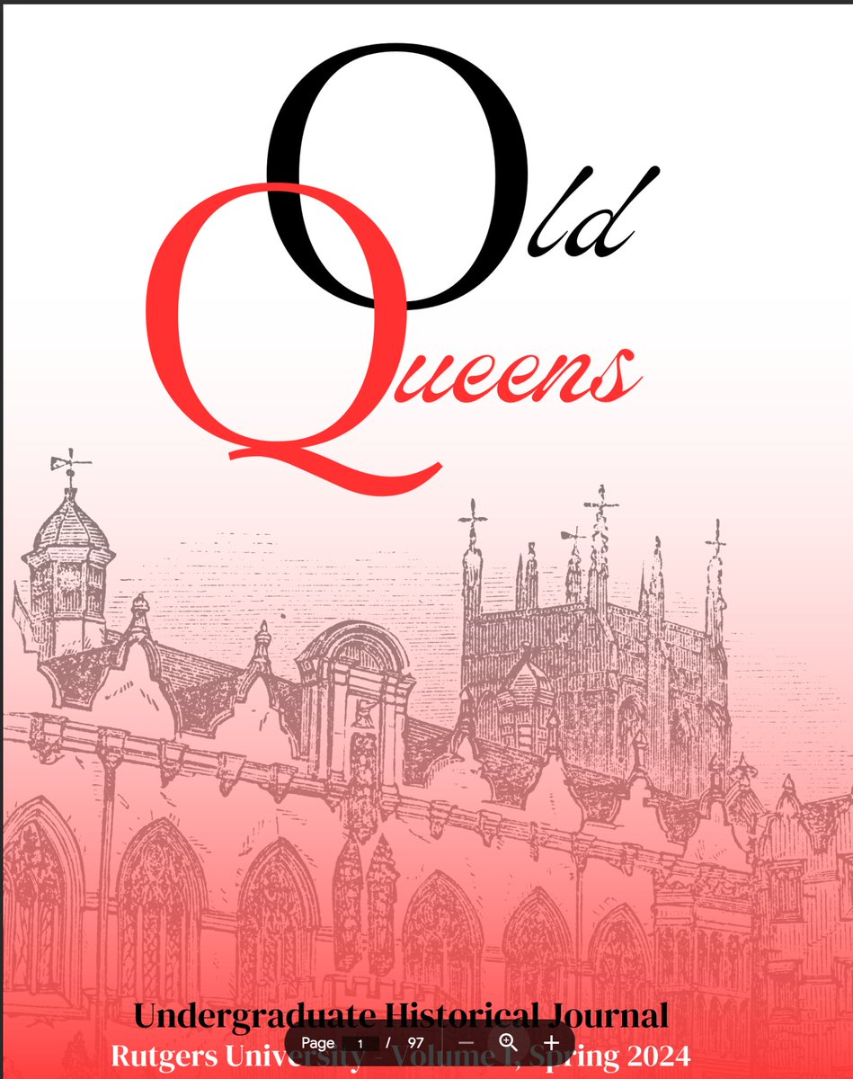A new journal is born! Read the inaugural volume of Old Queens: Undergraduate Historical Journal. Old Queens is an entirely Rutger undergraduate-run journal founded by Rutgers undergraduates. Read the first volume here: drive.google.com/file/d/1cLnOb8… #Rutgers