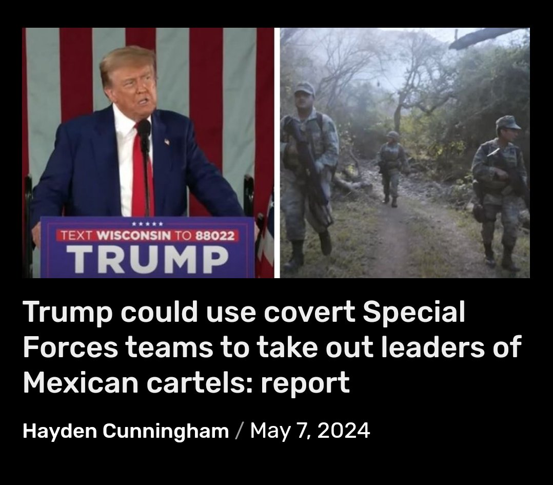 Former President Donald Trump is reportedly considering deploying special-ops units into Mexico to target the leaders of major drug cartels if he is elected president again.  Three sources close to Trump told Rolling Stone magazine that Trump endorsed this idea in conversations…