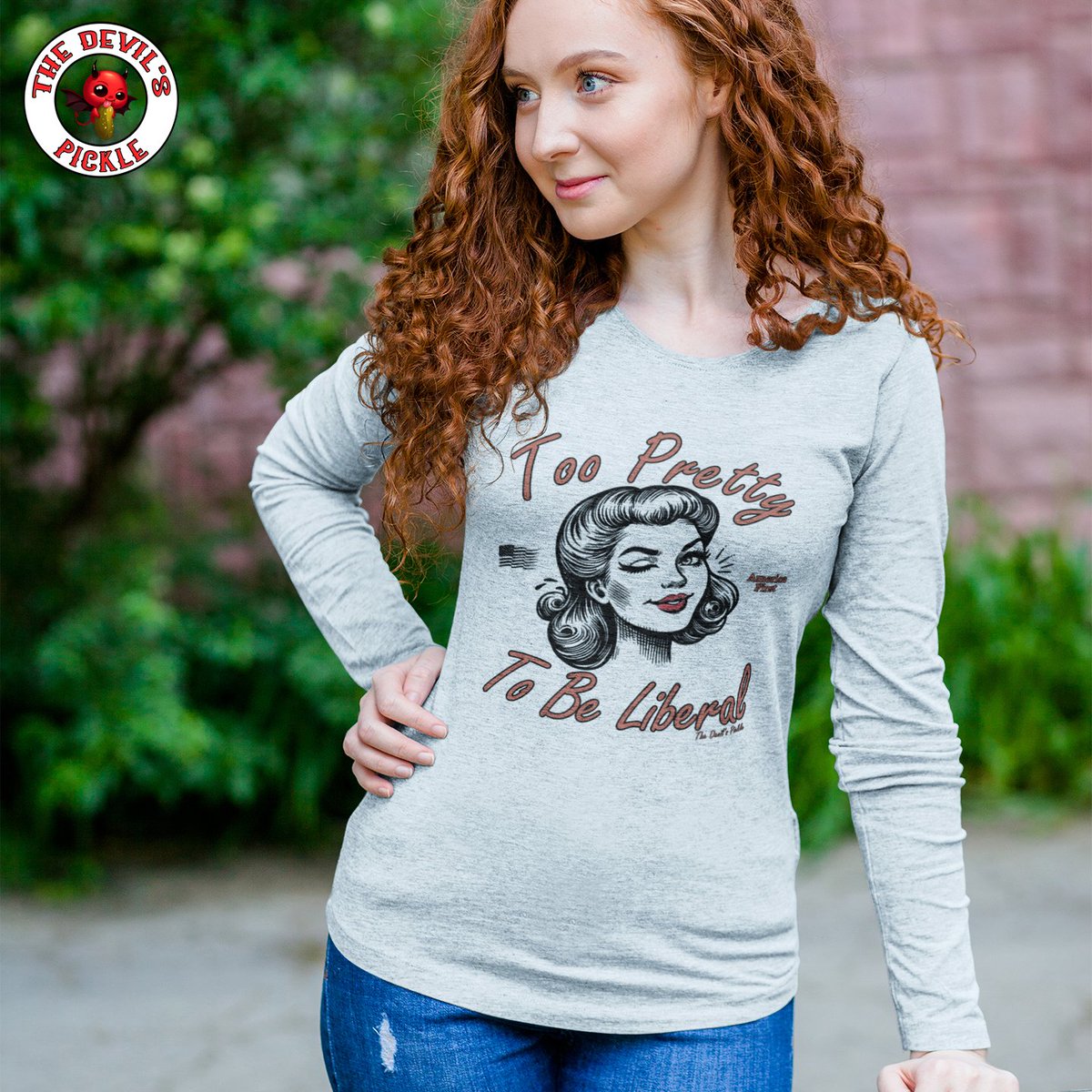 Can't be liberal when I'm looking this pretty in my long sleeve tee 💁‍♀️ Adult Humor, Patriotic, Workout and More at The Devil's Pickle.

#freeshipping #american #offensivetshirts #adultinghumor #adulttees #patriot #americanpride #hellyeahamerica #proudtobeanamerican #Freedom #USA