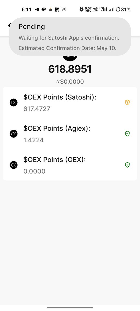 @_UCrypto @openex_network I don't know why my balance on Satoshi hasn't marked green too and I've installed an updated version of OEX app for binding again. I have completed all missions. I have binded address. Hope no any problem @_UCrypto and everyone pls