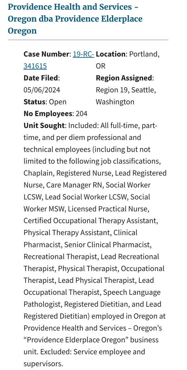 NEW: 204 Healthcare workers in Oregon (including Social Workers, RNs, and therapists) are forming a union and joining @AFTunion @OregonNurses.