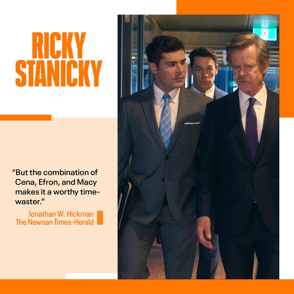 'But the combination of Cena, Efron, and Macy makes it a worthy time-waster.'

#RickyStanicky #ZacEfron