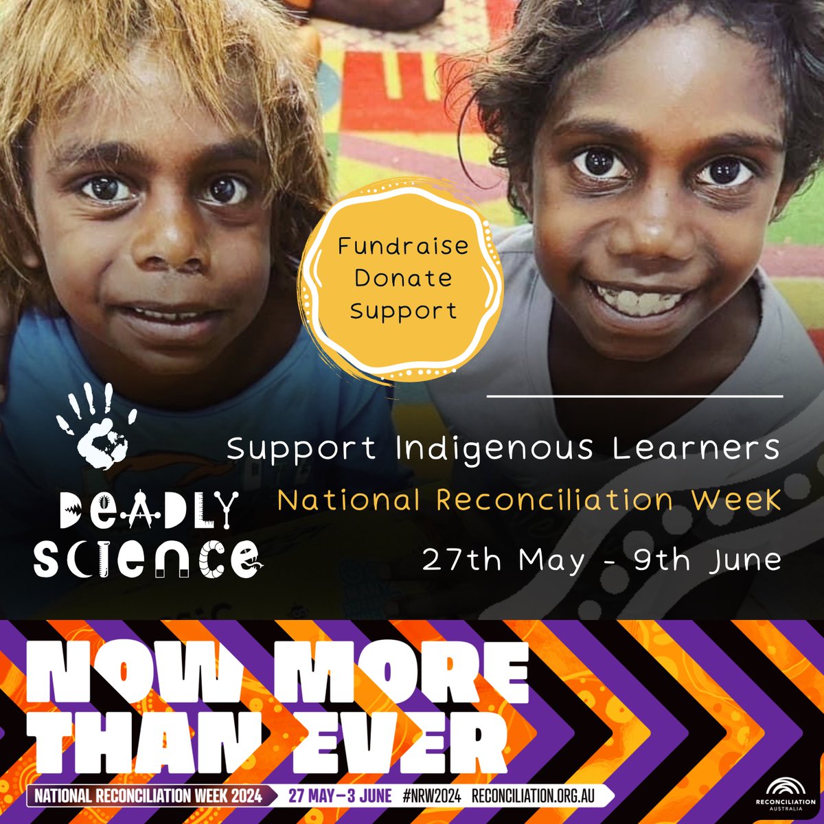 Now, more than ever, we all need to do our part to help support the next generation of deadly scientists. This National Reconciliation Week, let’s work together to create STEM equity. Host a fundraiser or make a direct donation to DeadlyScience: ow.ly/mVJl50Rz5ty