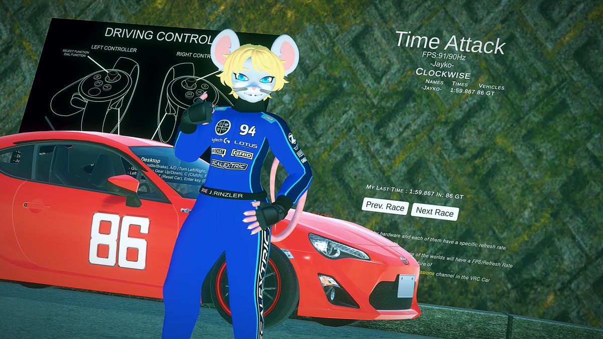 #VRChat
I'm feeling really chuffed tonight, I went to the MF Ghost Odawara world and just barely beaten my personal objective which is to complete a lap in under 2mins with the GT86. 👍🏻⏱️