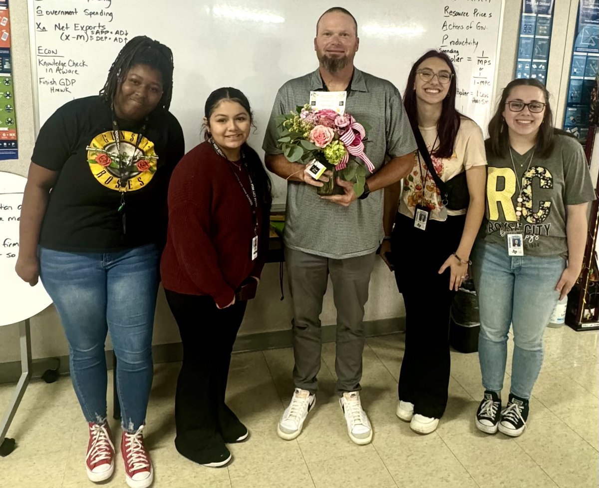Congratulations to Coach Lancaster for vaulting to the top of our list for 'Bunches of Affirmation'! His coaching and mentorship helped launch Senior Jacelyn Neighbors to GOLD at the state track meet this past Friday! @RoyseCityHS @RCHSGIRLSTFXC @TheFlowerBox