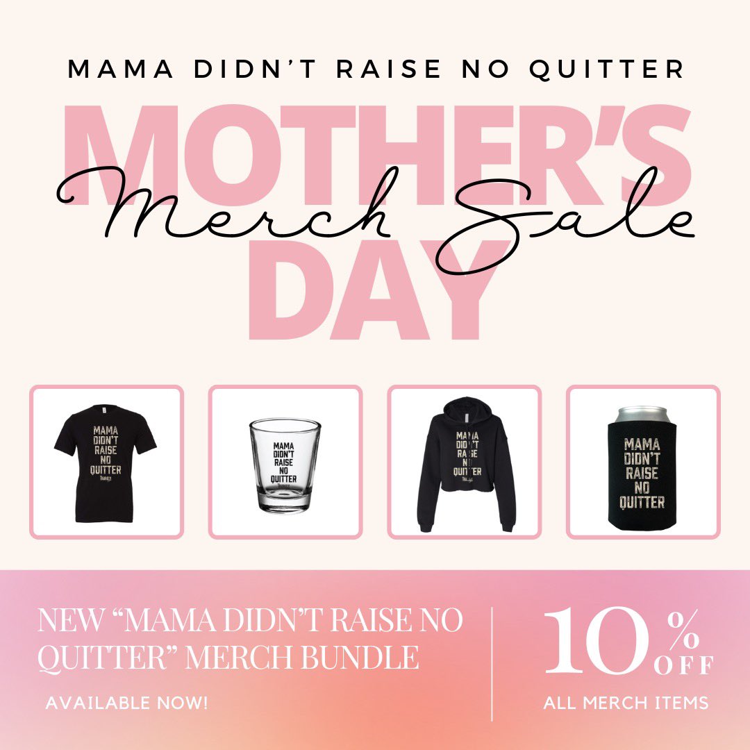 Spoil your mama with some TLG “Mama Didn’t Raise No Quitter” merch this Mother’s Day!!!! 💕🥰 stores.inksoft.com/tigirlily/shop…