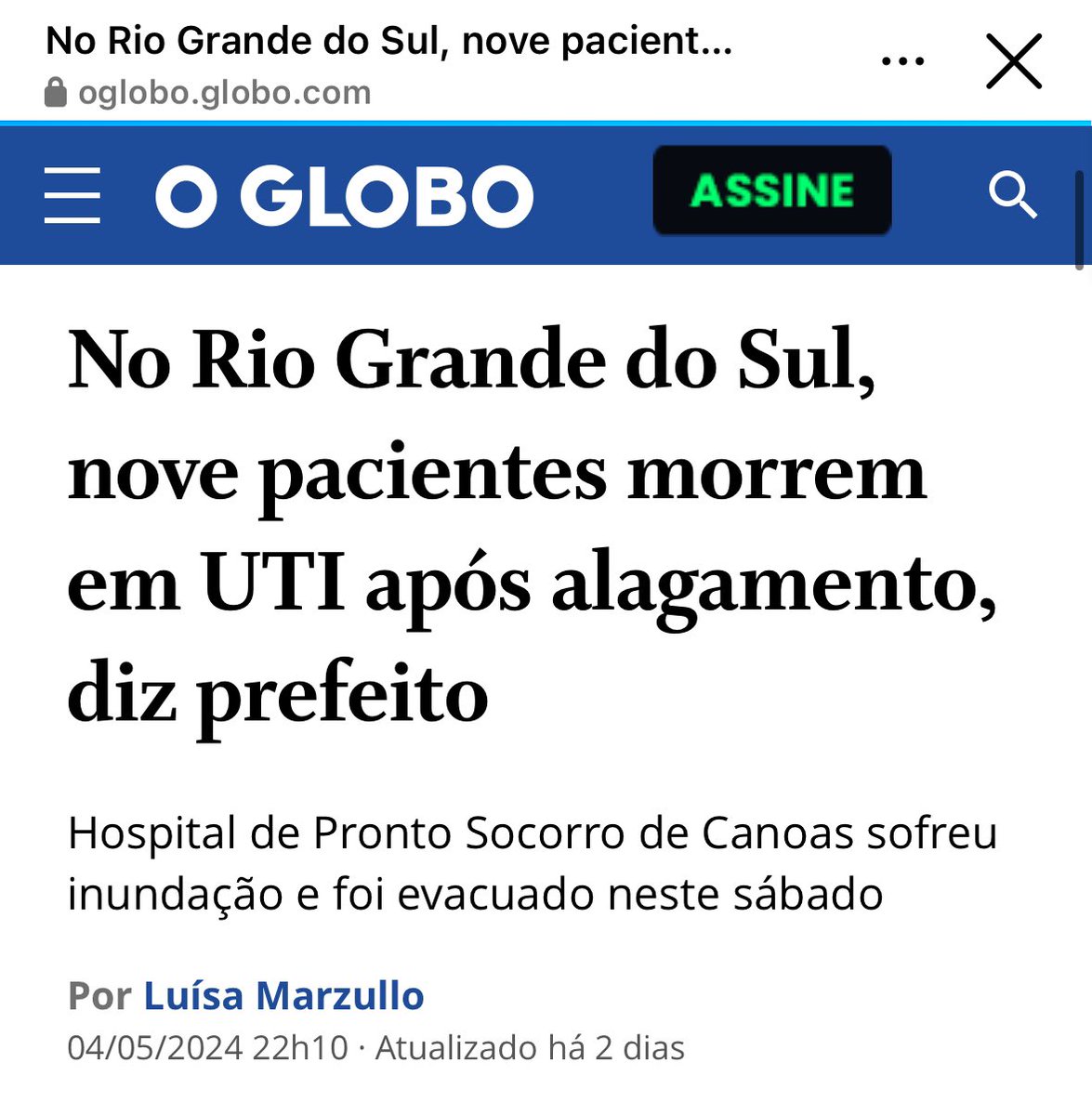 Olá, @Pimenta13Br. Por que o Jornal O Globo não foi mencionado no relatório de “desinformação”, sendo que publicou EXATAMENTE a mesma notícia nossa? Inclusive, a pauta segue ativa no site. 

oglobo.globo.com/google/amp/bra…