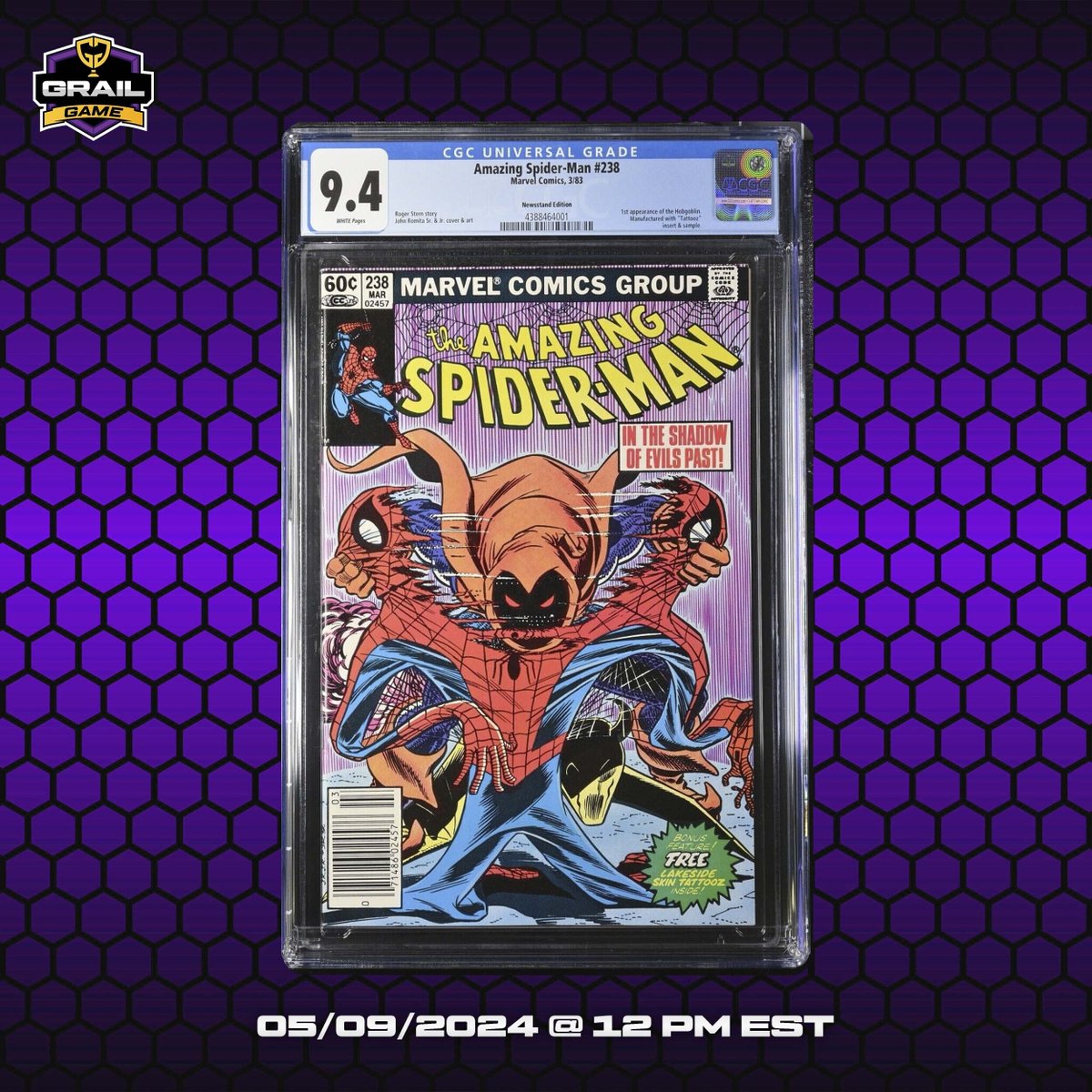 #GrailGamers! #ComicsFans! CGC Spidey Hunt #MysteryBox Game is coming 05/09/24 - 12:00PM EST! 📌  

There’s no hotter name in comics than Spider-Man, and this Marvel Mystery Box gives you multiple shots at some high grade CGC key issues, including the top hit which features the…