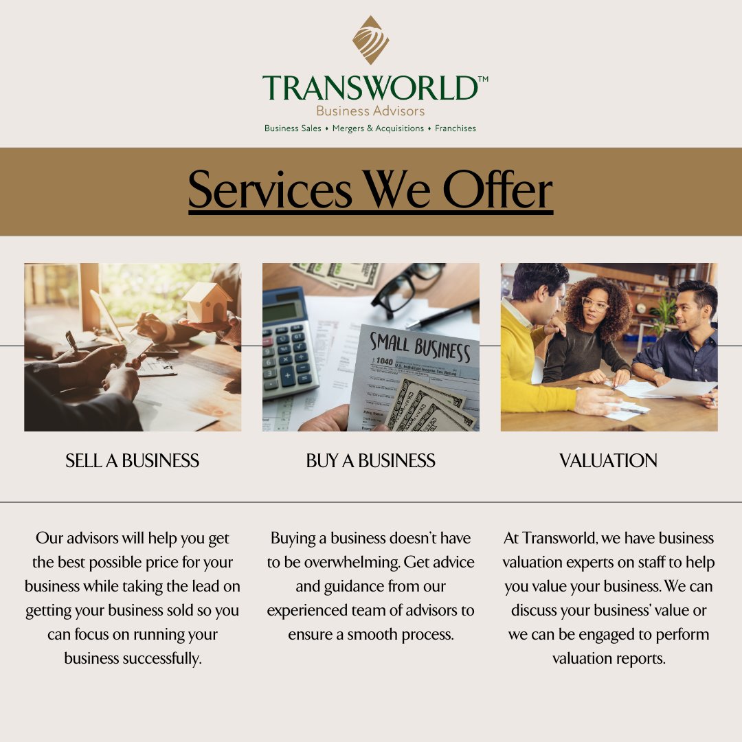 When a company owner needs to sell their business, they can't just stick a for sale sign in the window. They need the assistance of a business broker to locate and vet potential buyers. Learn about the services we provide at tworld.com/locations/vanc…

#SellYourBusiness