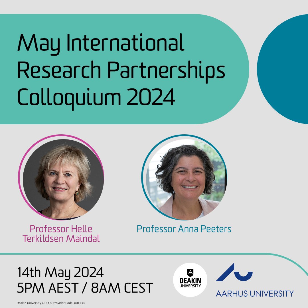 Curious about cutting-edge research? Join Deakin Faculty of Health's monthly International Research Partnerships Colloquium! Hear from renowned academics at Deakin & our partner universities. deakin.edu.au/student-life-a…