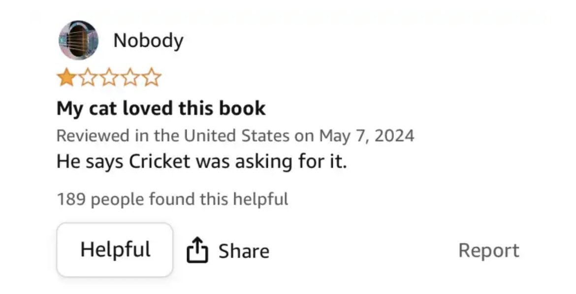 One of the reviews on Amazon for Noem’s book. 🥴