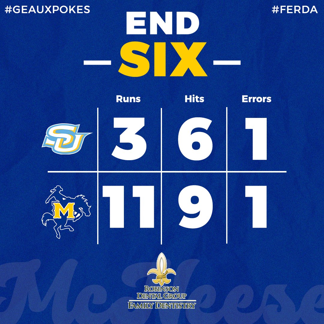 Six innings down, three to go! #GeauxPokes | #FERDA