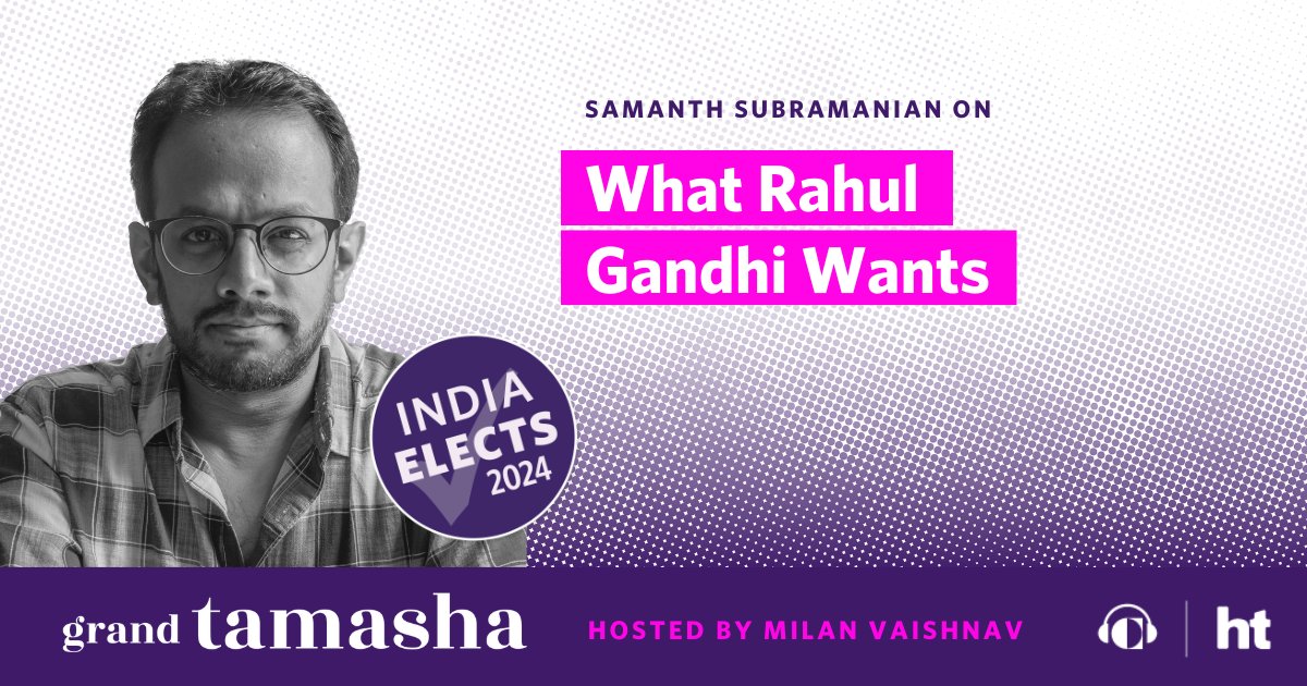 LISTEN NOW🎙️ Journalist @samanth_s joins #GrandTamasha with @MilanV to analyze Rahul Gandhi's political vision for India & whether it can truly captivate voters. The two also discuss the inner tensions within the Congress Party. 🎧 bit.ly/4a7fEAF