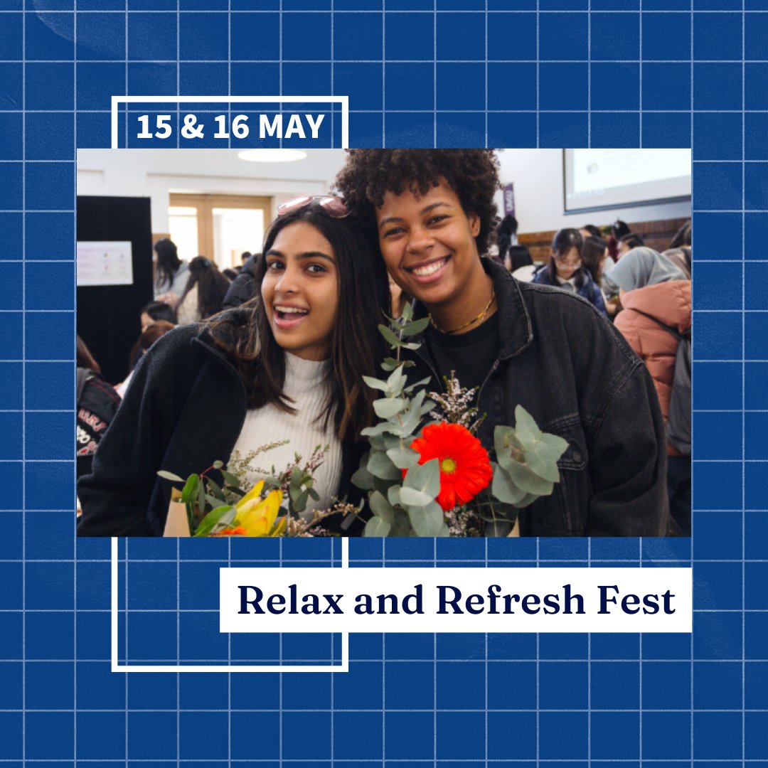Take some time to unwind leading up to the end of the semester at our two-day Relax and Refresh Fest! Visit Market Hall on our Parkville campus next week for free food, sensory-friendly activities, prizes and pop-up performances. Register now → unimelb.me/3JPsCsf