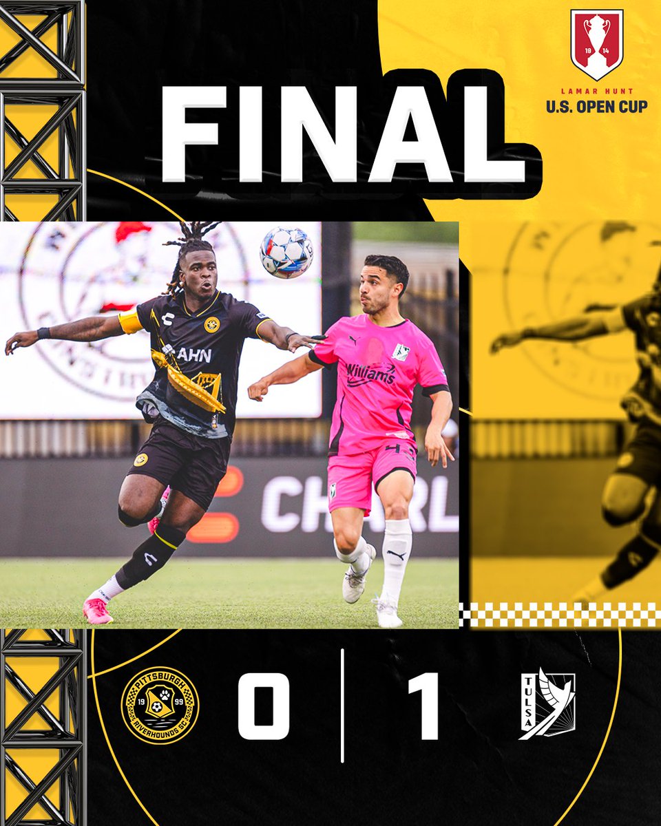 A second straight cup run was not to be. We'll have a rematch in league play Saturday in Tulsa. #USOC2024 #PITvTUL #HOUNDTAHN