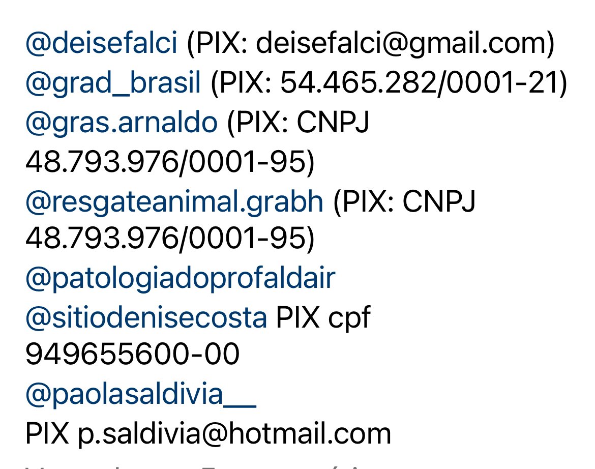 pix de protetores que estão trabalhando arduamente no resgate de animais no RS. qualquer quantia será de GRANDE AJUDA: