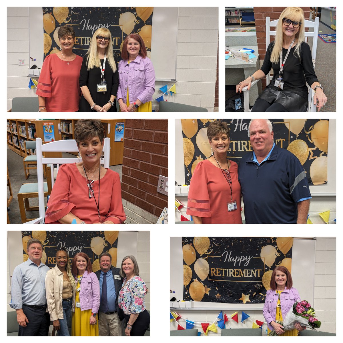 MickiFoster's tweet photo. Celebrated three special ladies today! Wonderful art teacher @julie_toms1, amazing speech teacher Allison Hutcheson, and phenomenal AP @MrsTbel1! Congratulations ladies on your retirement! 👏👏👏💚💛💚 https://t.co/ooZYMdHBzy