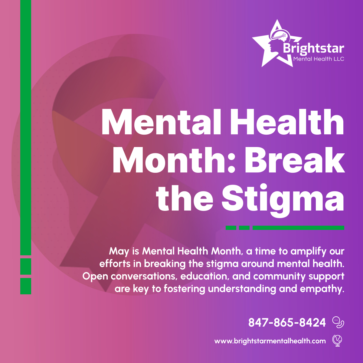This Mental Health Month, let’s unite to shatter the stigma surrounding mental health issues. By talking openly and supporting one another, we can create a more...

Read more:  instagram.com/p/C6q3oh7INCU/

#ChicagoTherapy #IllinoisTherapist #MentalHealthMonth #BrightstarMentalHealth