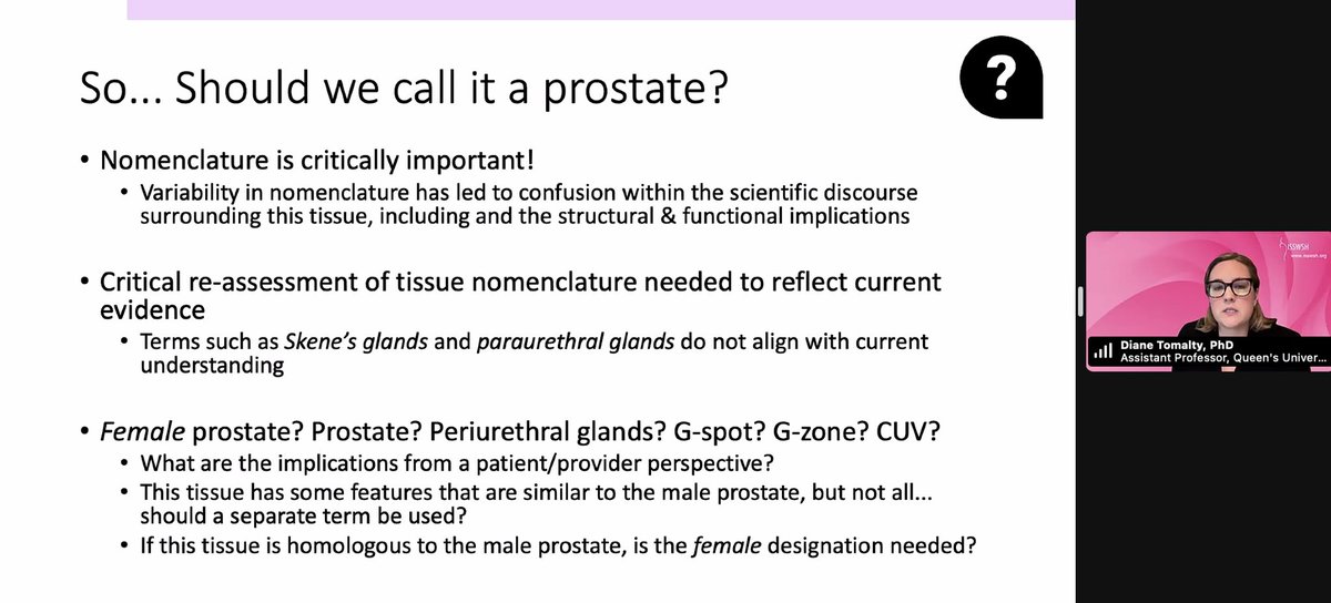 Amazing conversation moderated by <a href="/MCWasserMD/">Meredith C Wasserman, MD</a> on life changing research from <a href="/OliviaGiovanne1/">Olivia Giovannetti</a> and <a href="/Diane_Tomalty/">Diane Tomalty, PhD</a> re the “female prostate,” sling procedures, and sexual dysfunction!! <a href="/ISSWSH/">ISSWSH</a>
