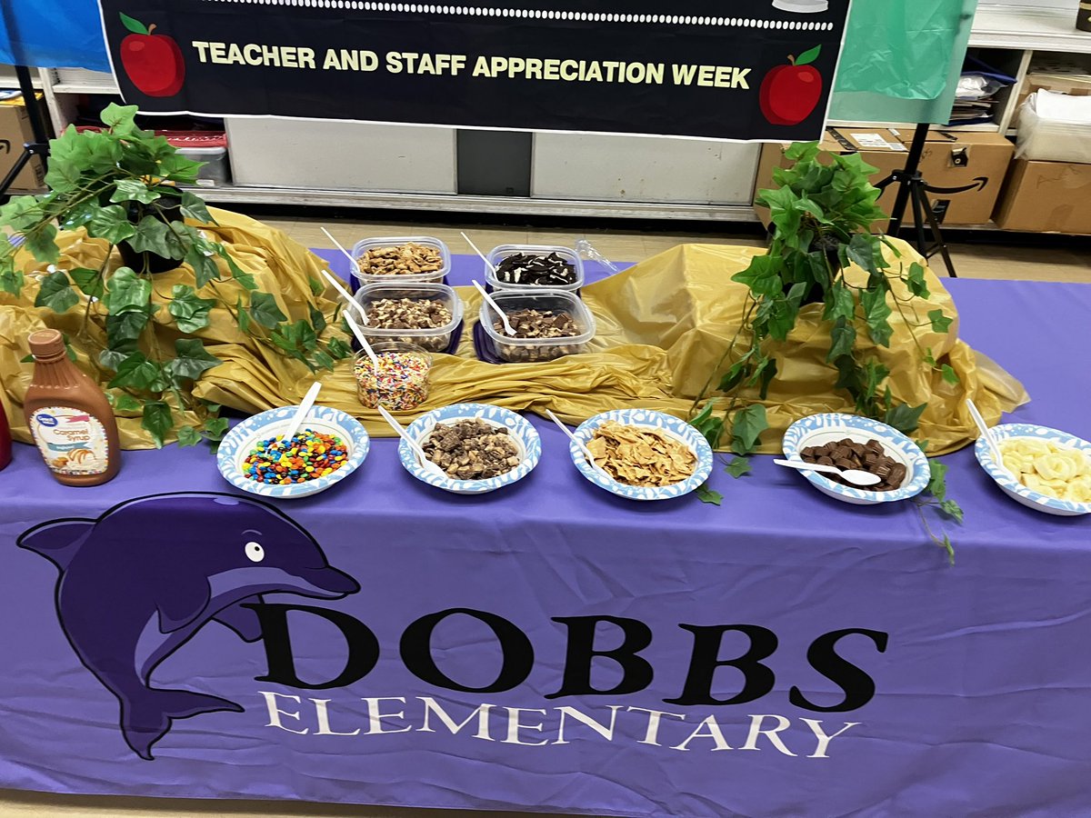 DobbsDolphinsHMC1 (@hmc1_dobbs) on Twitter photo Staff appreciation week! Day 1: Thank you gifts from the principal and Day 2: Sundae Bar with all the fixings.<a href="/DobbsDolphins/">LaToya Ragan</a> <a href="/laragan35/">LaToya Ragan</a> Staff appreciation week! Day 1: Thank you gifts from the principal and Day 2: Sundae Bar with all the fixings.<a href="/DobbsDolphins/">LaToya Ragan</a> <a href="/laragan35/">LaToya Ragan</a>