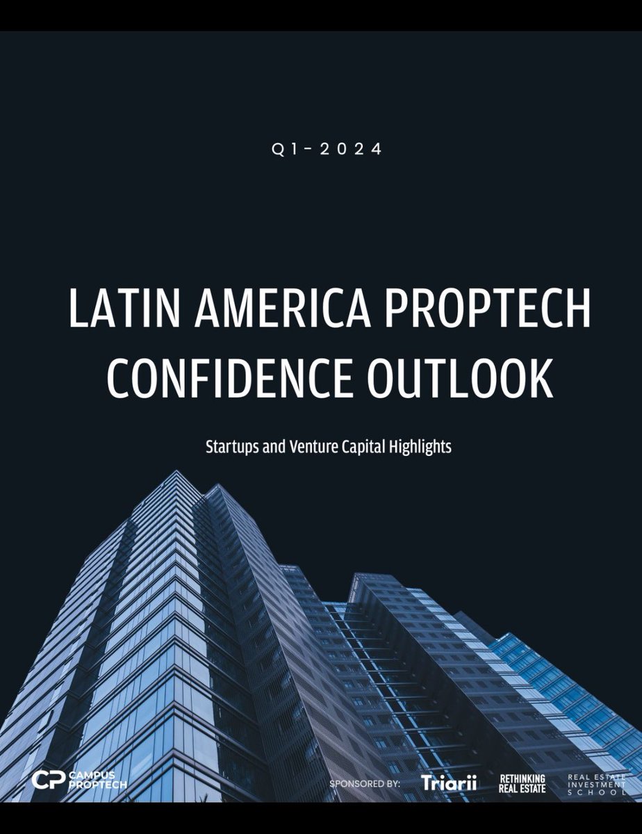 🌎 I'm very excited, next thursday we’re launching the first Latin America Proptech  Confidence Outlook.

📌 You’ll find noteworthy highlights from the CEO's that are changing the industry

📌 Furthermore, venture capital trends in Proptech and Contech and more