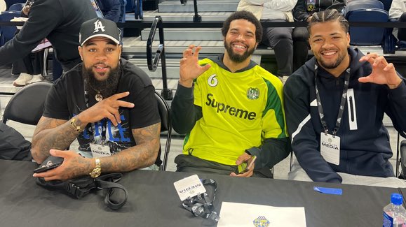 Keenan Allen, Caleb Williams and Rome Odunze pulled up to watch @Reese10Angel’s Chicago Sky home debut 🔥 📸: @WNBA