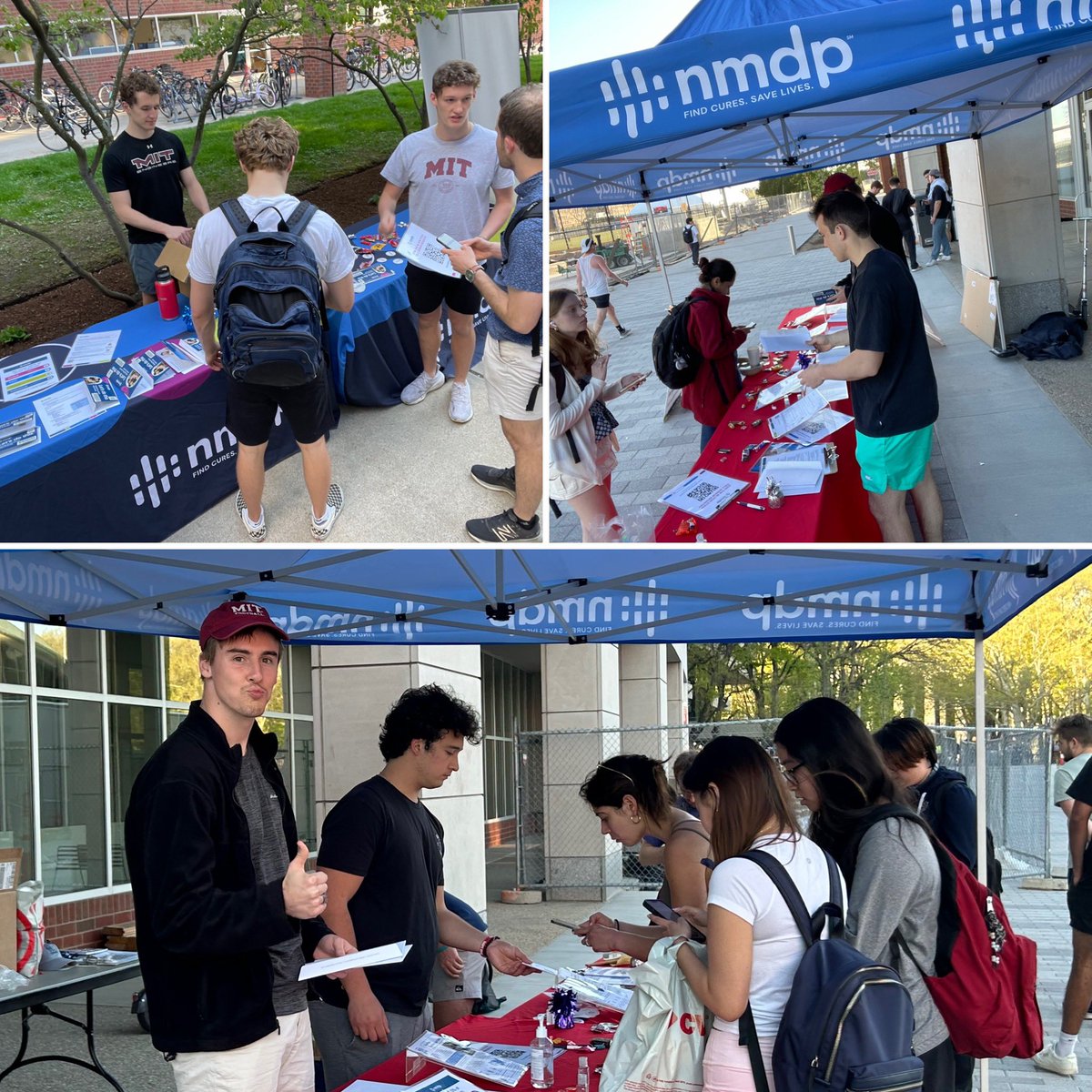 Big thanks to the 125 people that signed up at our @nmdp bone marrow donor registry booths this afternoon! MIT Football is always proud to partner with @BeTheMatchNE to get more people registered and hopefully #savealife. Learn more: shorturl.at/kvxBV