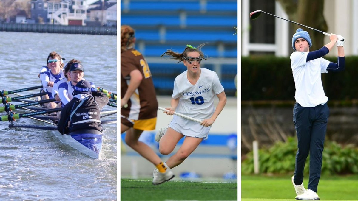 These @godiplomats athletes aren't finished yet! @fandmMGolf travels to Nevada for NCAA Championships, while @fandmWLAX will host the NCAA Championships in F&M’s Shadek Stadium. @FandMRowing closes out their seasons at the prestigious Jefferson Dad Vail Regatta in NJ. #godips