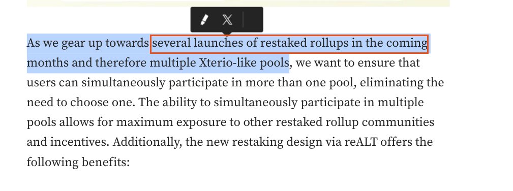 Alpha for <a href="/alt_layer/">AltLayer</a> $ALT
- did rebranding 
- several launches of restaked rollups in the coming months
- introduced reAlt mechanism staking

Bullish

Source : 
blog.altlayer.io/altlayer-staki…