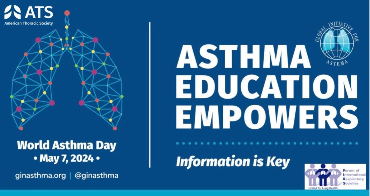 On #WorldAsthmaDay2024 let’s raise awareness about #asthma and support those affected by it. Asthma education empowers 🌎 Check our @ATS_AII asthma center for clinicians and patients tools! thoracic.org/professionals/… #HealthInequity #AsthmaAwareness #AsthmaEducationEmpowers