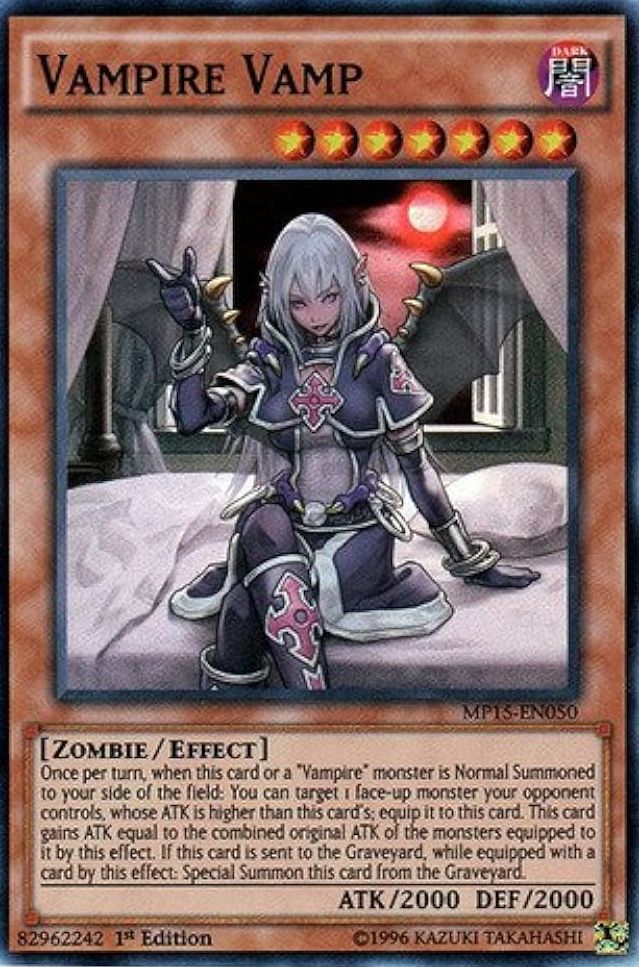 The Vtuber and their ace If I had to choose something other than Albaz or Dark Magician, I would choose the one card that got me into the game, Vampire Vamp! I wish vampires were more viable...but I will consider Vamp as MY card until I die! 🦇🌸