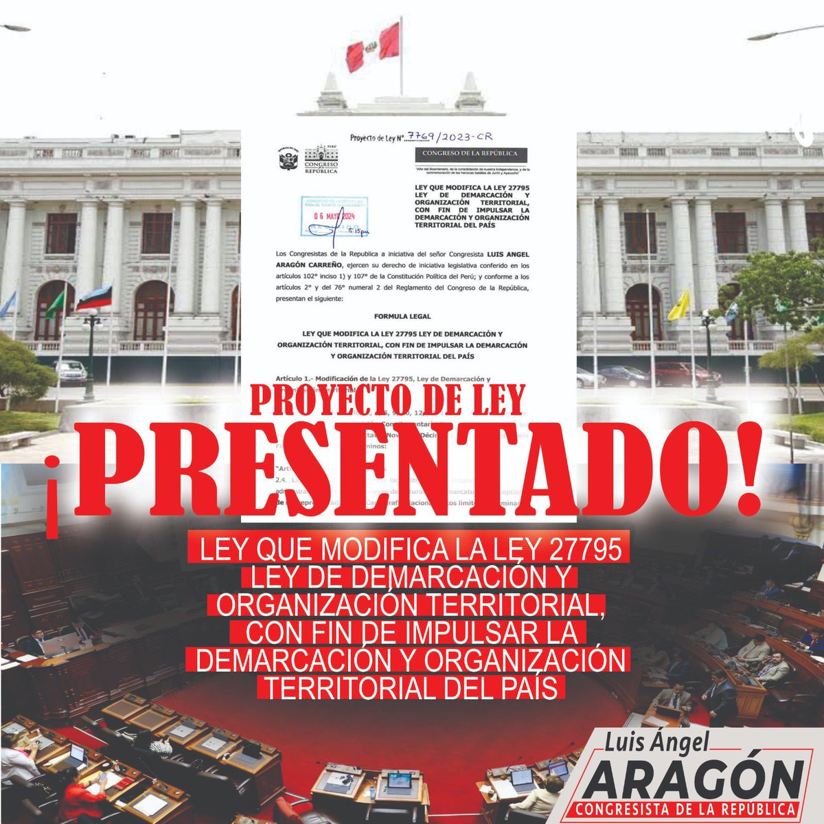 🚨#ProyectoDeLey DEMARCACIÓN Y ORGANIZACIÓN TERRITORIAL

📄Tiene como objetivo flexibilizar los requisitos para que los centros poblados puedan en corto o mediado plazo lograr sus distritalización.