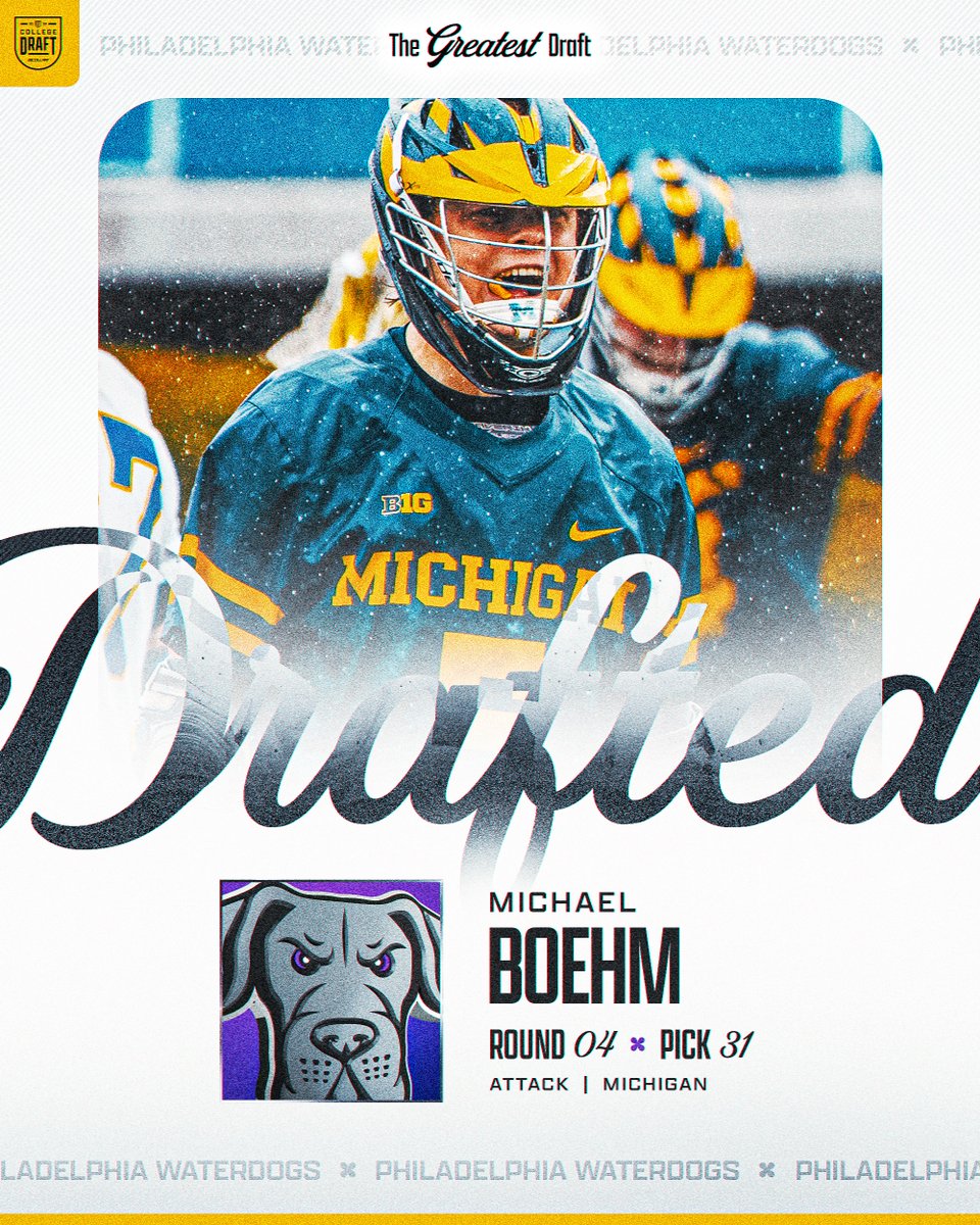 With the 31th Pick in the 2024 College Draft, the Philadelphia Waterdogs select Michael Boehm.